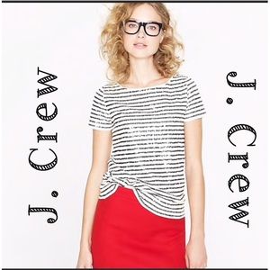 FINAL SALE! Best seller! J. Crew Stripped Sequin T-Shirt (M)